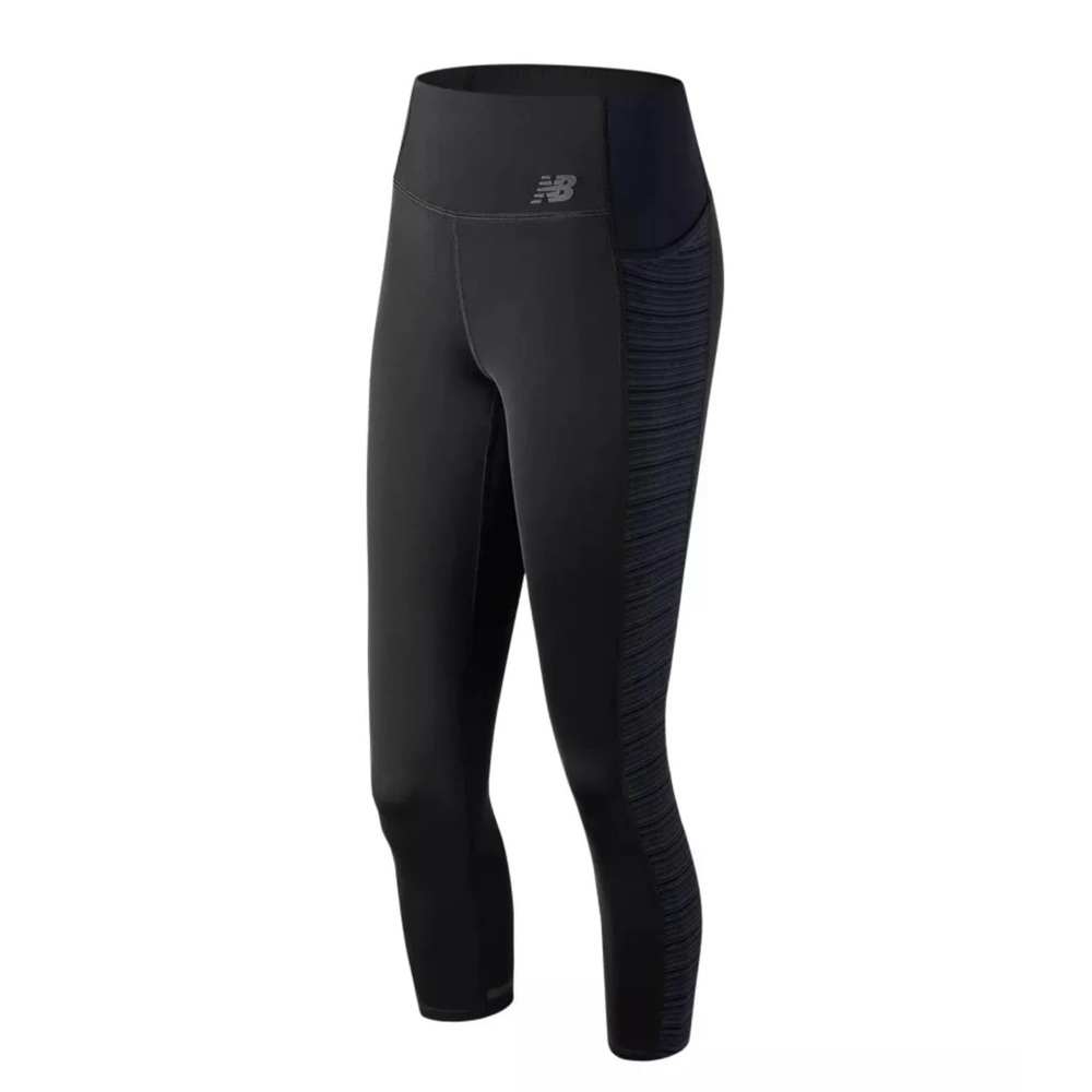 New Balance Q Speed Crop Legging NWT Blk/Blue